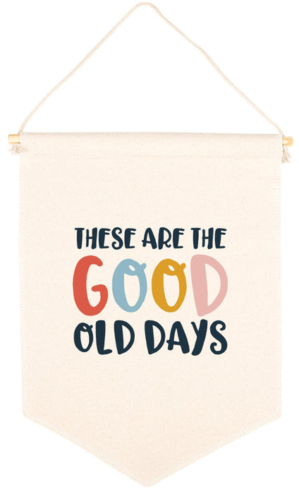 Nursery Canvas Tapestry Wall Hanging Banner - 35 Designs-Set of 1-Andaz Press-These Are The Good Old Days-