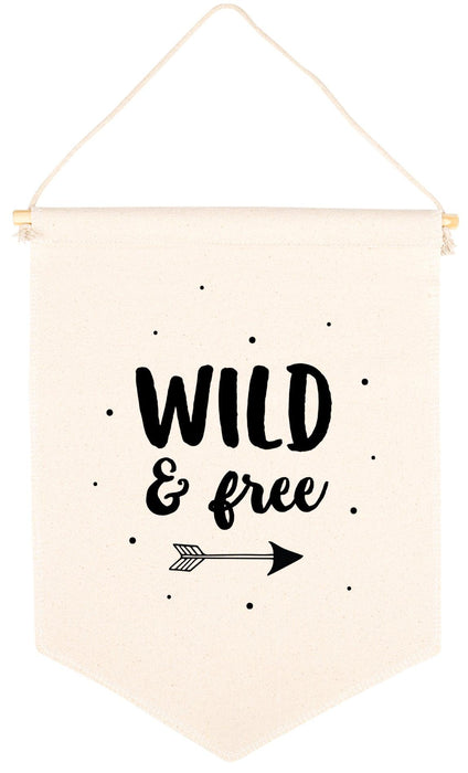 Nursery Canvas Tapestry Wall Hanging Banner - 35 Designs-Set of 1-Andaz Press-Wild & Free-