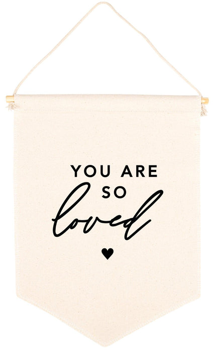 Nursery Canvas Tapestry Wall Hanging Banner - 35 Designs-Set of 1-Andaz Press-You Are So Loved-