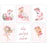 Nursery Girls Room Wall Art, Be Kind, Be Graceful, Be Present, Pink Floral Ballerina, Flamingo, Pink Roses Graphics-Set of 6-Andaz Press-