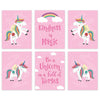 Nursery Girls Room Wall Art, Follow Your Dreams, Pink, Unicorn Graphics-Set of 6-Andaz Press-