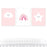 Nursery Girls Room Wall Art, Minimalist Pink Cloud Rainbow Stars-Set of 3-Andaz Press-