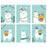Nursery Girls Room Wall Art-Set of 6-Andaz Press-Aqua, Llama Head Tassels Graphics-