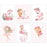 Nursery GirlsRoom Wall Art, Elegant Pink Floral Ballerina, Flamingo, She is Clothed with Strength and Dignity-Set of 6-Andaz Press-