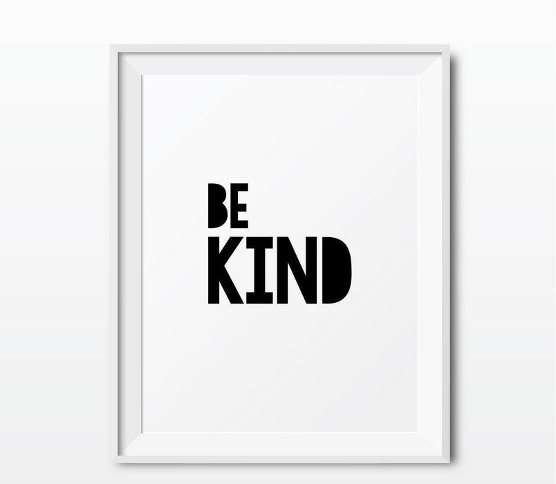 Nursery Kids Room Wall Art, Modern Black and White-Set of 2-Andaz Press-Be Kind, Be Nice-