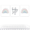 Nursery Room Inspirational Wall Art, Boho Rainbow Little Girl-Set of 3-Andaz Press-