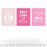 Nursery Room Wall Art, Best Kid Ever, Don't Grow Up, Be Brave, Pink-Set of 3-Andaz Press-