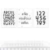 Nursery Room Wall Art, Minimalist Scandinavian Black White Alphabet Numbers-Set of 3-Andaz Press-