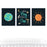 Nursery Room Wall Art, Outerspace Theme, Earth, Dream Big Little One, Sun Graphics-Set of 3-Andaz Press-
