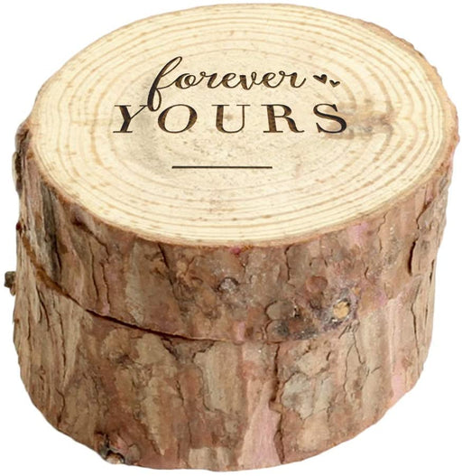 Oak Wood Engraved Ring Box-Set of 1-Koyal Wholesale-Forever Yours-