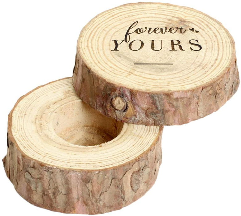 Oak Wood Engraved Ring Box-Set of 1-Koyal Wholesale-Forever Yours-