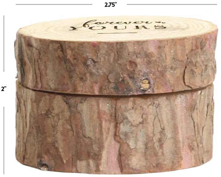 Oak Wood Engraved Ring Box-Set of 1-Koyal Wholesale-Forever Yours-