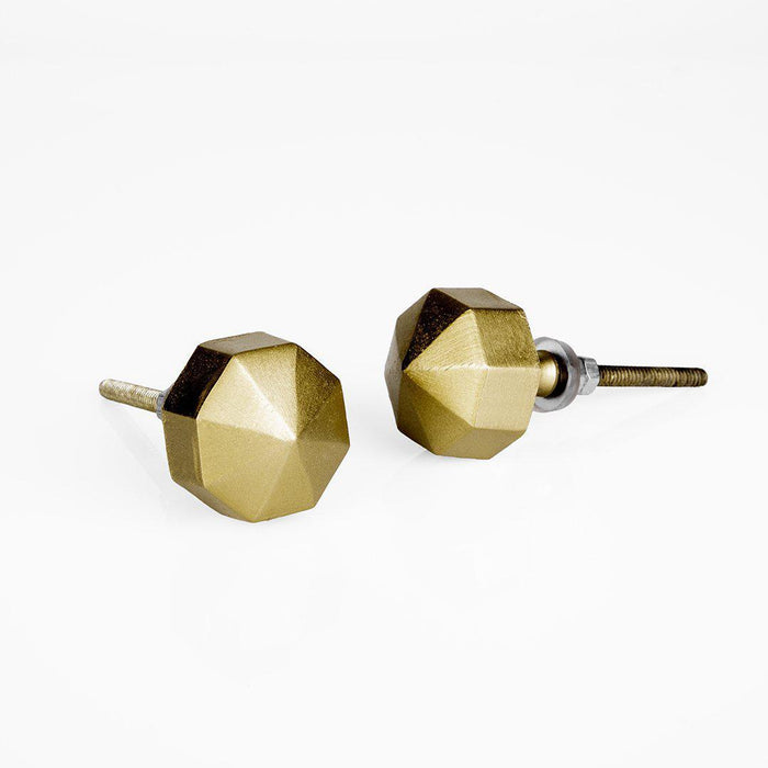Octagonal Brass Modern Cabinet Knobs-Set of 4-Koyal Wholesale-