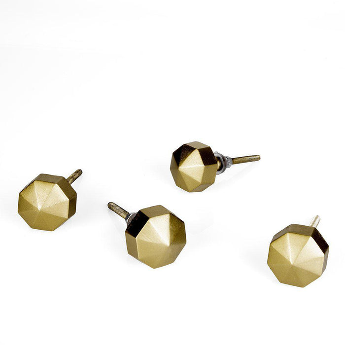 Octagonal Brass Modern Cabinet Knobs-Set of 4-Koyal Wholesale-