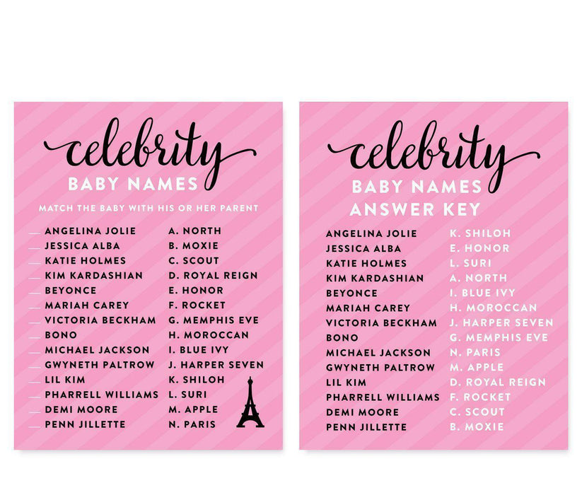 Paris Bonjour Bebe Girl Baby Shower Games & Fun Activities-Set of 30-Andaz Press-Scratch Off Game Cards-