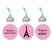 Paris Bonjour Bebe Girl Baby Shower Hershey's Kisses Stickers-Set of 216-Andaz Press-