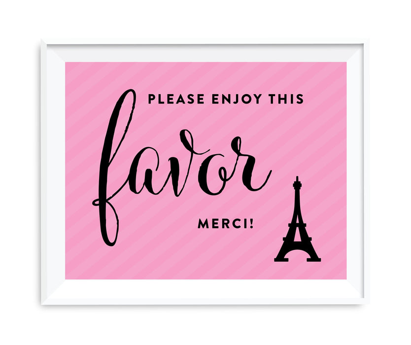 Paris Bonjour Bebe Girl Baby Shower Party Signs-Set of 1-Andaz Press-Thank You For Celebrating With Us!-