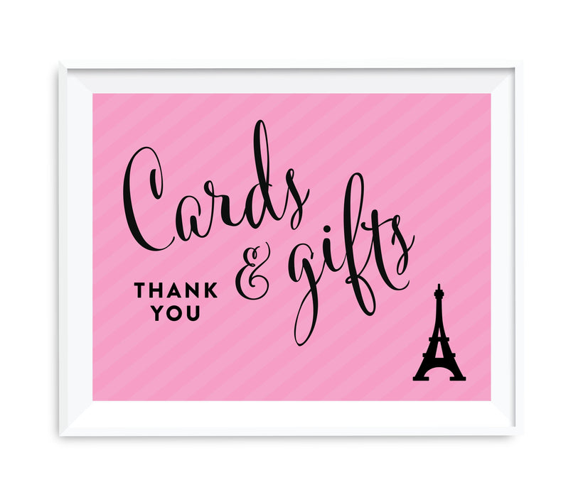 Paris Bonjour Bebe Girl Baby Shower Party Signs-Set of 1-Andaz Press-Cards & Gifts-