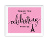 Paris Bonjour Bebe Girl Baby Shower Party Signs-Set of 1-Andaz Press-Thank You For Celebrating With Us!-