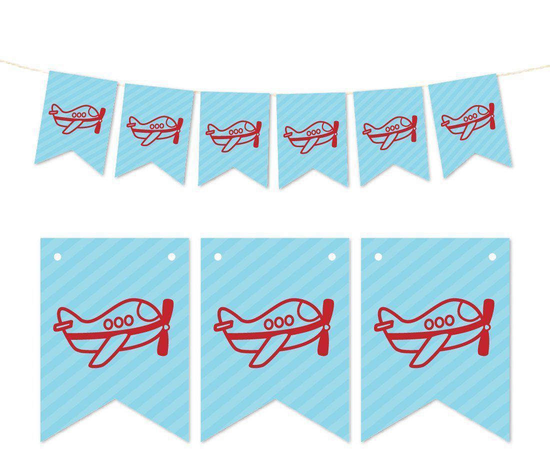 Pennant Party Banner Airplane-Set of 1-Andaz Press-