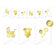 Pennant Party Banner Baby Shower Rattles Carriage Onesie-Set of 1-Andaz Press-Gold-