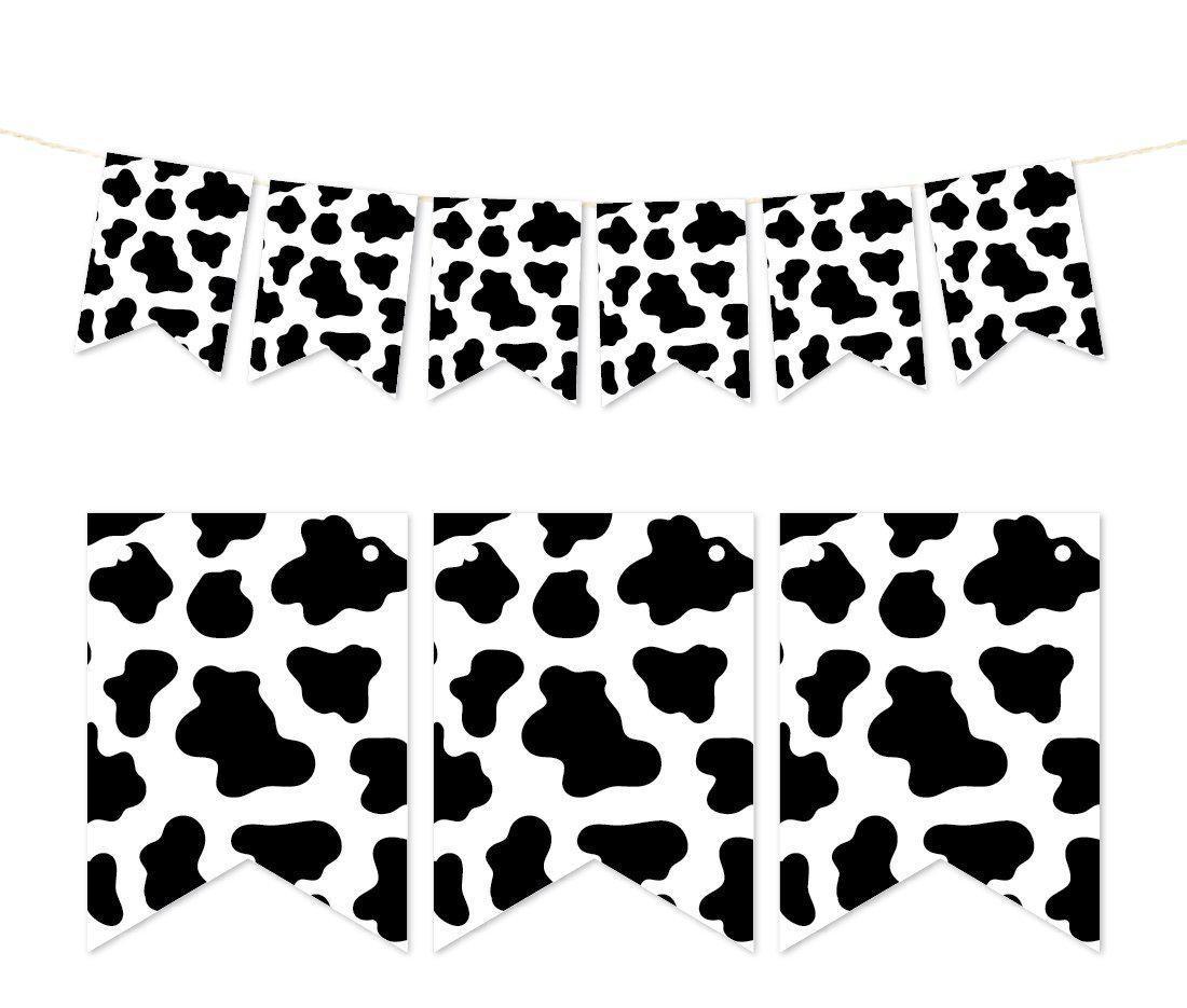 Pennant Party Banner Cow Pattern-Set of 1-Andaz Press-