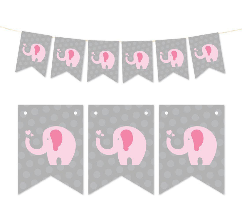 Pennant Party Banner Elephant-Set of 1-Andaz Press-Baby Blue-