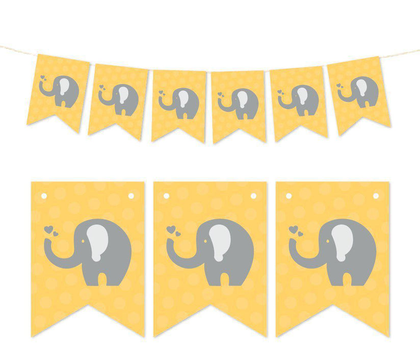 Pennant Party Banner Elephant-Set of 1-Andaz Press-Baby Blue-