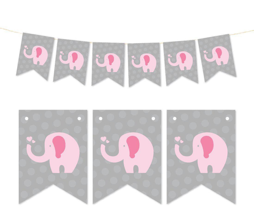 Pennant Party Banner Elephant-Set of 1-Andaz Press-Pink-