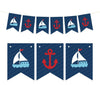 Pennant Party Banner Nautical Anchor and Sailboat-Set of 1-Andaz Press-Blue-