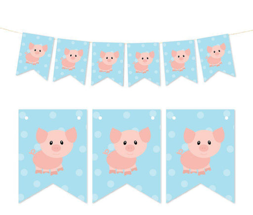 Pennant Party Banner Old McDonald Farm Animals-Set of 1-Andaz Press-Pig-