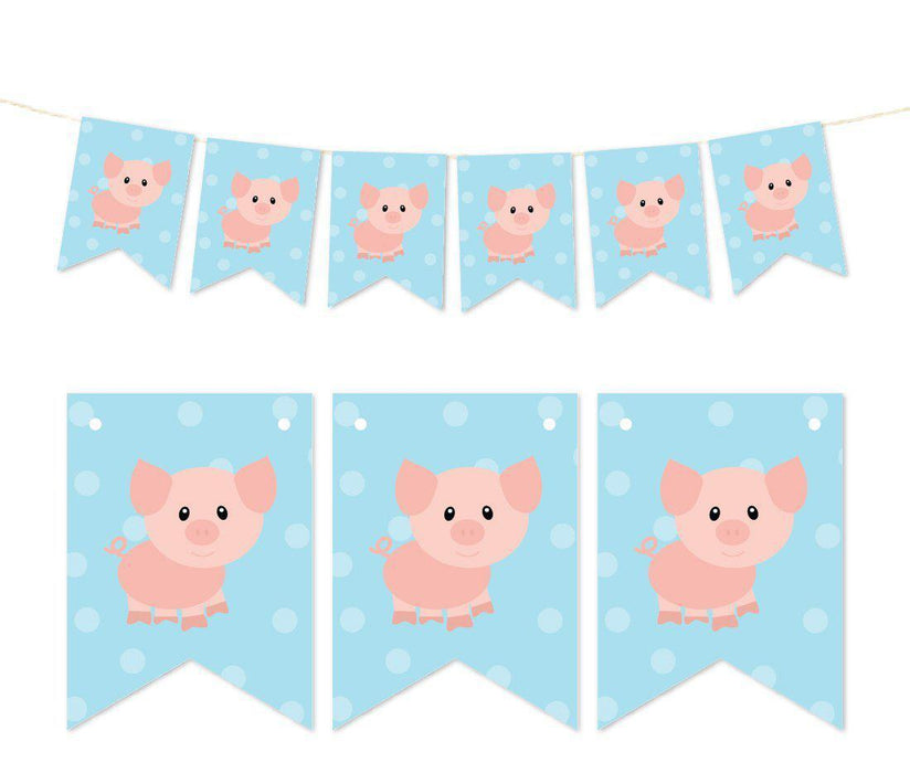 Pennant Party Banner Old McDonald Farm Animals-Set of 1-Andaz Press-Pig-