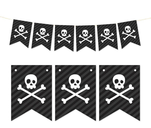 Pennant Party Banner Pirate Skull and Crossbones-Set of 1-Andaz Press-