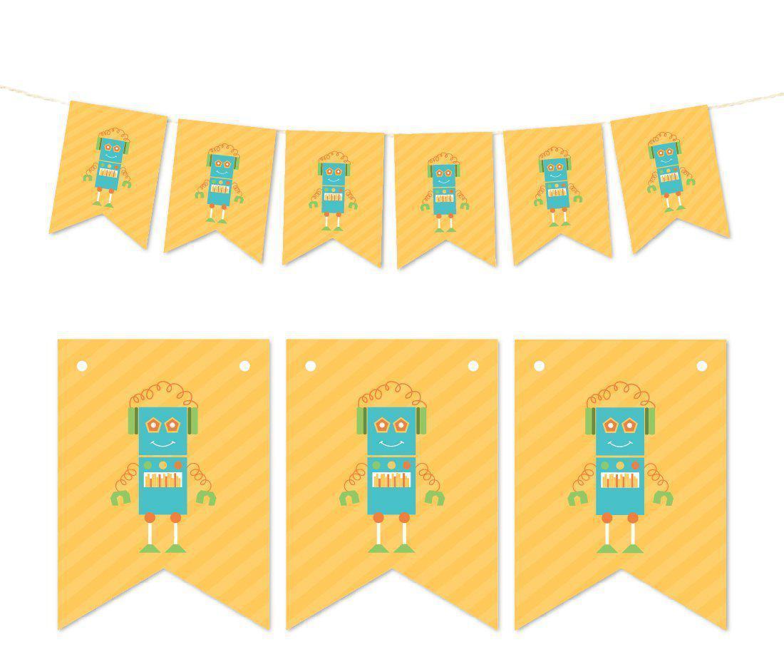 Pennant Party Banner Robot-Set of 1-Andaz Press-