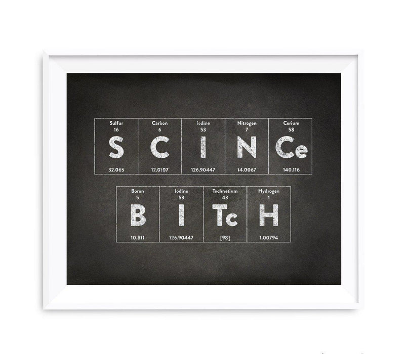 Periodic Table of Elements Vintage Chalkboard Wall Art Decor-Set of 1-Andaz Press-Science Bitch-
