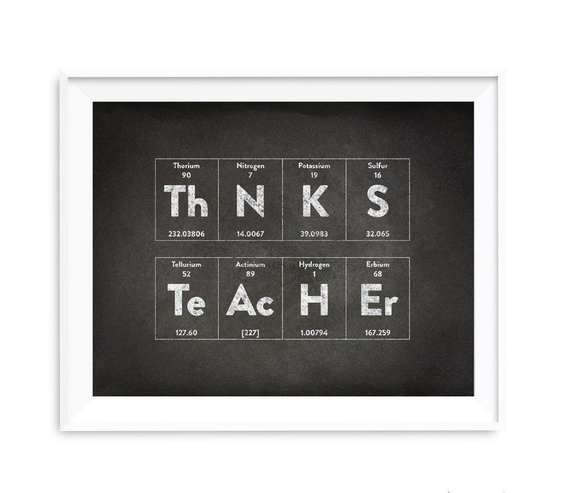 Periodic Table of Elements Vintage Chalkboard Wall Art Decor-Set of 1-Andaz Press-Thanks Teacher-