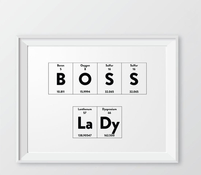 Periodic Table of Elements Wall Art Decor & Gift Prints-Set of 1-Andaz Press-Boss Lady-