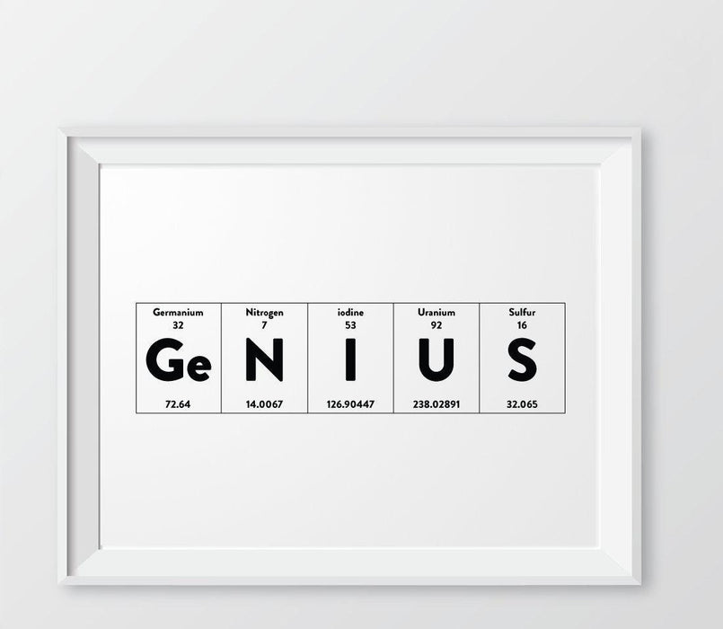 Periodic Table of Elements Wall Art Decor & Gift Prints-Set of 1-Andaz Press-Genius-