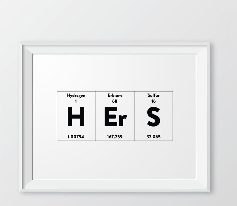 Periodic Table of Elements Wall Art Decor & Gift Prints-Set of 1-Andaz Press-Hers-