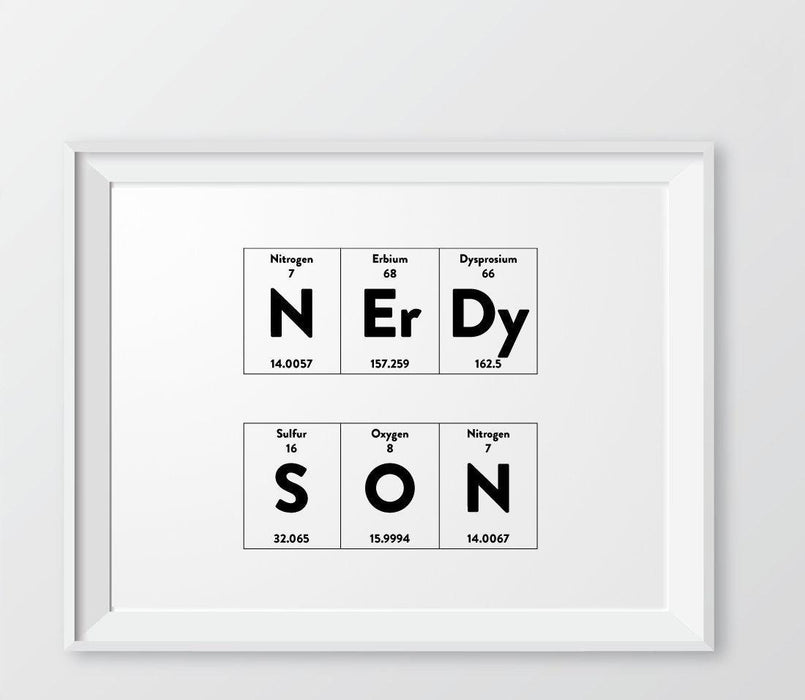 Periodic Table of Elements Wall Art Decor & Gift Prints-Set of 1-Andaz Press-Nerdy Son-