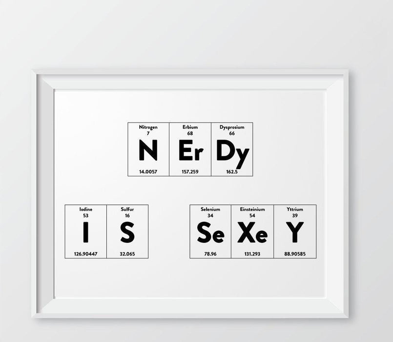 Periodic Table of Elements Wall Art Decor & Gift Prints-Set of 1-Andaz Press-Nerdy is Sexy-