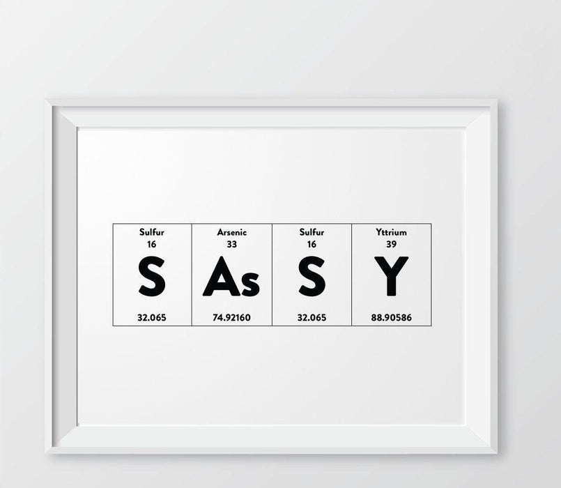Periodic Table of Elements Wall Art Decor & Gift Prints-Set of 1-Andaz Press-Sassy-