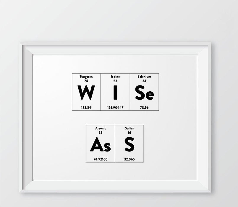 Periodic Table of Elements Wall Art Decor & Gift Prints-Set of 1-Andaz Press-Wise Ass-