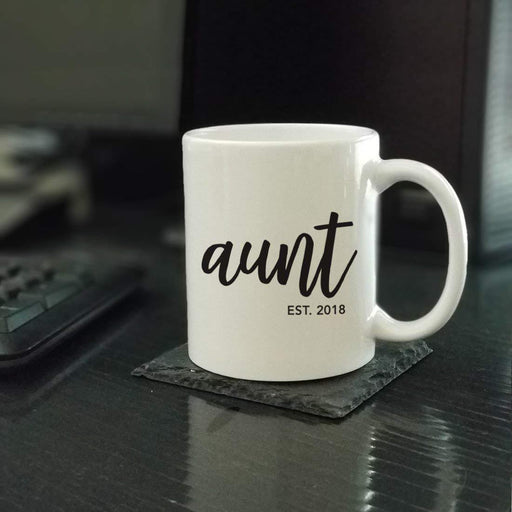 Personalized Baby Pregnancy Announcement Coffee Mug Gift Aunt Est.-Set of 1-Andaz Press-