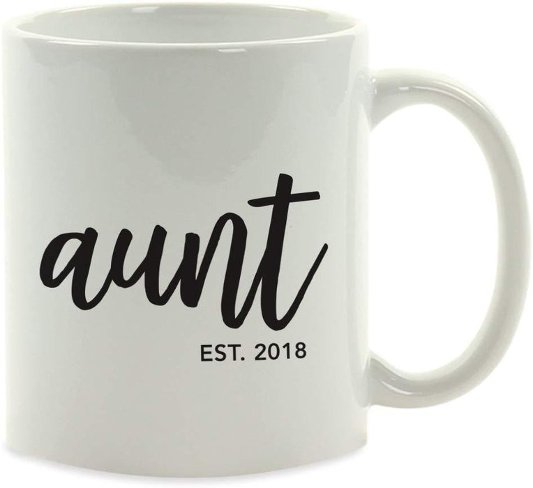 Personalized Baby Pregnancy Announcement Coffee Mug Gift Aunt Est.-Set of 1-Andaz Press-
