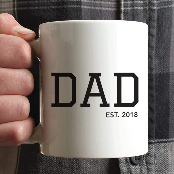 Personalized Baby Pregnancy Announcement Coffee Mug Gift Dad Est.-Set of 1-Andaz Press-