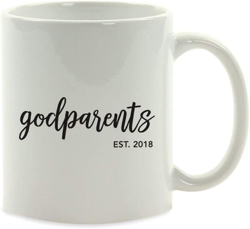 Personalized Baby Pregnancy Announcement Coffee Mug Gift Godparents Est.-Set of 1-Andaz Press-