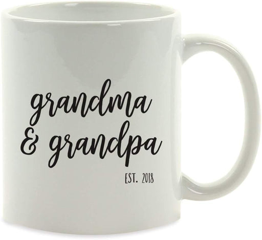 Personalized Baby Pregnancy Announcement Coffee Mug Gift Grandma and Grandpa Est.-Set of 1-Andaz Press-