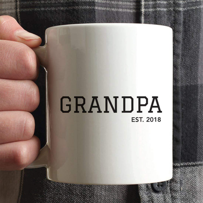Personalized Baby Pregnancy Announcement Coffee Mug Gift Grandpa Est.-Set of 1-Andaz Press-