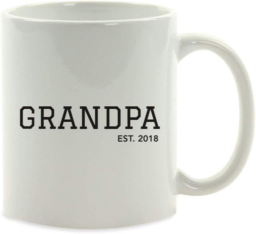 Personalized Baby Pregnancy Announcement Coffee Mug Gift Grandpa Est.-Set of 1-Andaz Press-